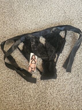 NWT Baci Sheer Lace Crotchless Panty